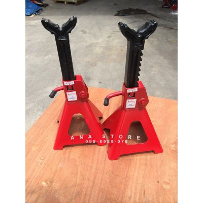 รุ่นหนาพิเศษ!! OKURA แบบเฟือง 3 ตัน รุ่น OK-3JS x 2 ตัว 4ขา ขาตั้งรถยนต์ โอกูระ 3 TON แบบหนา ของแท้