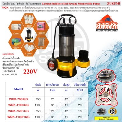 ZUZUMI ปั๊มแช่ดูดโคลน ใบพัดตัดขยะ 2