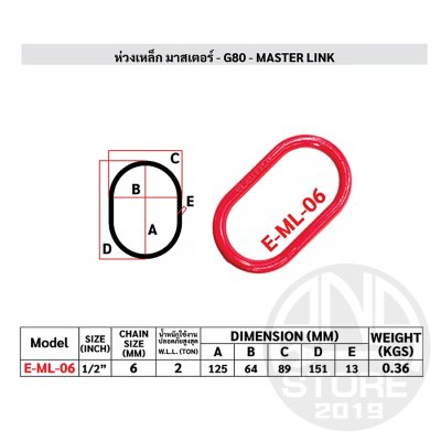 อุปกรณ์โซ่ ตะขอเซฟตี้/แฮมเมอร์/ห่วงมาสเตอร์ ซุปเปอร์อัลลอย G80 SafetyHook