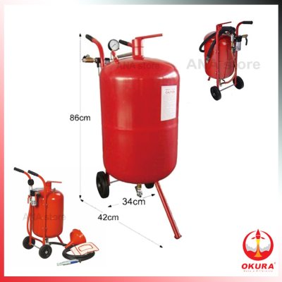 ถังพ่นทราย ถังยิงทราย 38ลิตร 10แกลลอน OKURA