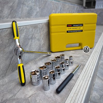 ใหม่! บล็อกตัวทีแบบด้ามฟรี 15ตัวชุด 8-24มม. ด้ามฟรีตัวที