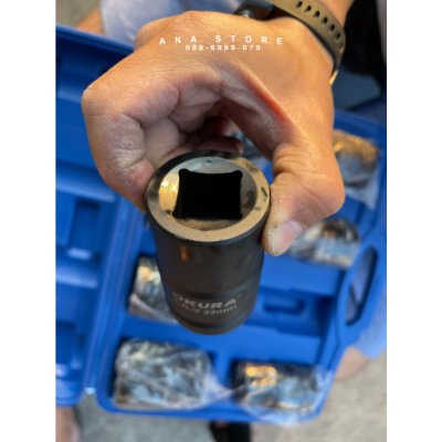 OKURA ชุดลูกบล็อกลมดำ 1" 8 ตัว/ชุด OK-8IS