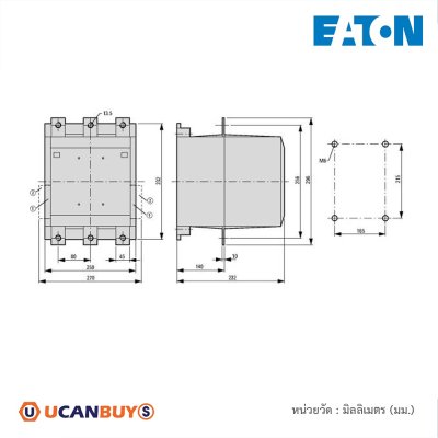 EATON Contactor,380 V 400 V 560 kW, 2 N/0, 2 NC,RA 250:110 - 250 V 40-60 Hz Operation,Screw Connection | DILM1000/22(RA250)