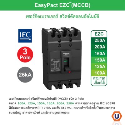 Schneider Electric ชุดตู้โหลดเซ็นเตอร์สแควร์ดีเฟรม 250A ขนาด 42 ช่อง + เมนเบรกเกอร์ 250A, 25kA + ลูกย่อย ขนาด 32A/20A/16A