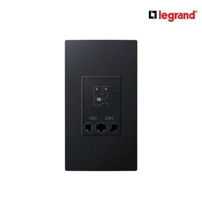 Legrand เต้ารับเครื่องโกนหนวด 2 ช่อง สีดำ 2G Shaver Socket รุ่นมาเรียเซนต์ | Mallia Senses | 281135MB