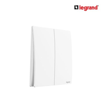แพ็ค10 | Legrand สวิตช์ทางเดียว 2 ช่อง สีขาว รุ่นมาเรียเซนต์ | Mallia Senses | 281002MW