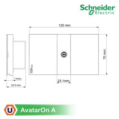 Schneider Electric ชุดเต้ารับโทรทัศน์ 75 โอห์ม ขนาด 1 ช่อง พร้อมฝาครอบ สีเทา รุ่น AvatarOn A