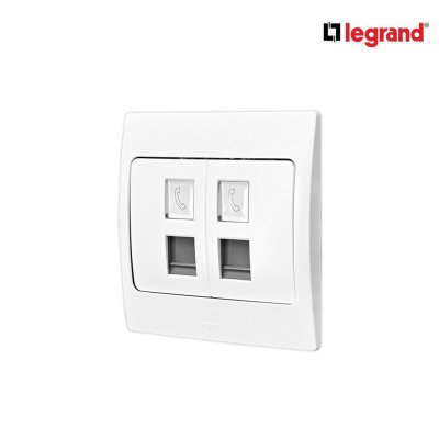 Legrand เต้ารับโทรศัพท์ RJ11 2 ช่อง สีขาว รุ่นมาเรียเซนต์ | Mallia Senses | 281163