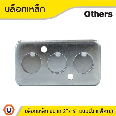 แพ็ค 10 | บล็อกเหล็ก ขนาด 2x4 Box เหล็กฝัง แบบตื้น กล่องเหล็ก
