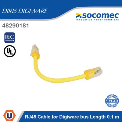 Socomec RJ45 Cable for Digiware bus Length 0.1m | 48290181