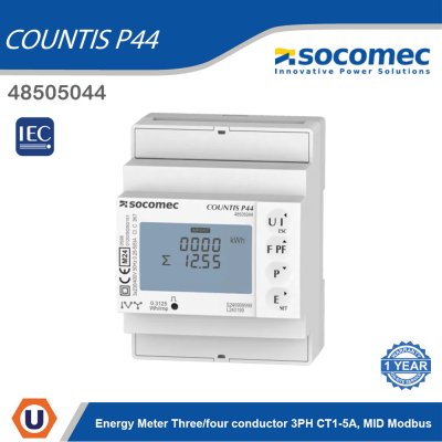 Socomec Energy Meter COUNTIS P44 Three/four Conductor 3PH CT1-5A, MID Modbus | 48505044