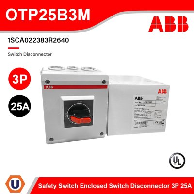 ABB 3P 25A Safety Switch Enclosed Switch Disconnector | OTP25B3M | 1SCA022383R2640