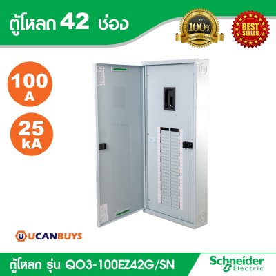 Schneider Electric ตู้โหลดเซ็นเตอร์สแควร์ดี แบบเมนเบรกเกอร์ รุ่น 42 ช่อง 3 เฟส 4 สาย | QO3-100EZ42G/SN