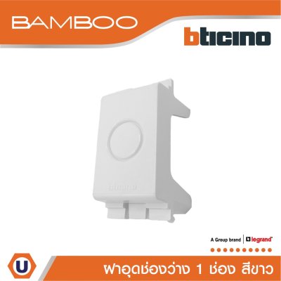 BTicino ฝาอุดช่องว่าง 1ช่อง แบมบู สีขาว Blank insert 1 module รุ่น Bamboo | AE2000B