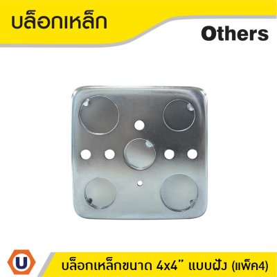 แพ็ค 4 | บล็อกเหล็ก แบบฝัง ขนาด 4x4 นิ้ว Surface Mounted Box
