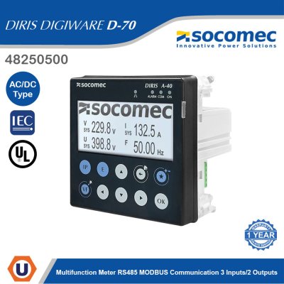 Socomec Meter DIRIS A-40 RS485 MODBUS Communication 3 Inputs/2 Outputs | 48250500