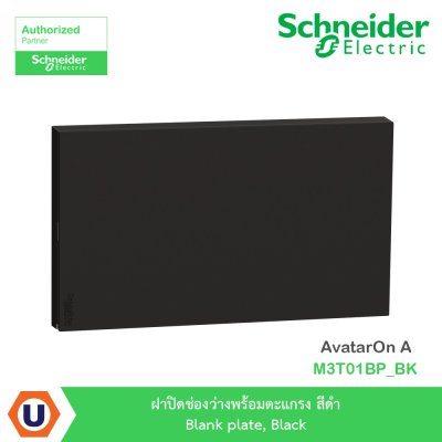 Schneider Electric ฝาปิดช่องว่างพร้อมตะแกรง สีดำ Blank Plate, Black รุ่น AvatarOn A M3T01BP_BK