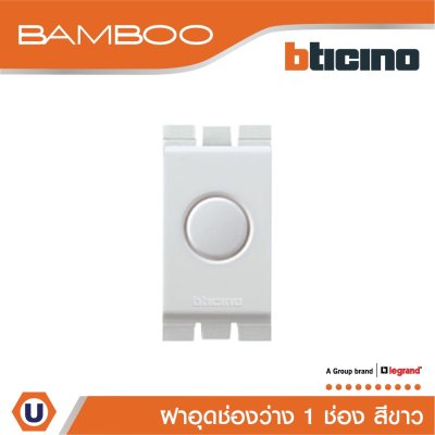 BTicino ฝาอุดช่องว่าง 1ช่อง แบมบู สีขาว Blank insert 1 module รุ่น Bamboo | AE2000B