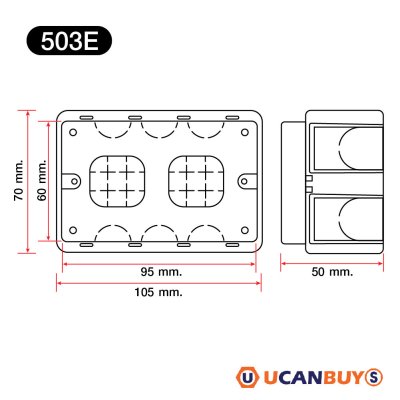 แพ็ค 15 | BTicino บล๊อกพลาสติกแบบฝัง 3ช่อง สีเหลือง Flush Mounted Plastic Box For Masonry 3 Module | 503E