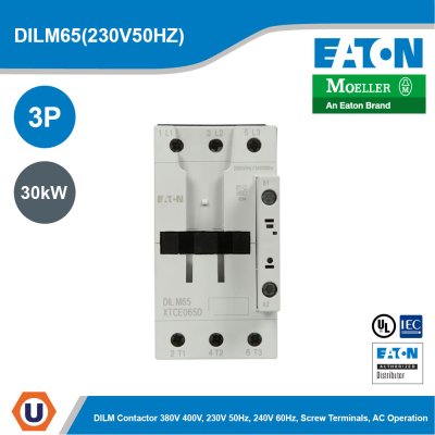 EATON Moeller Series DILM Contactor 3P 230V 50Hz, 240V 60Hz 30kW | DILM65(230V50HZ)