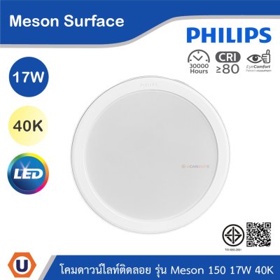 PHILIPS โคมดาวน์ไลท์ติดลอย รุ่น Meson ขนาด 17W แสงคูลไวท์ 4000K | 929003283208