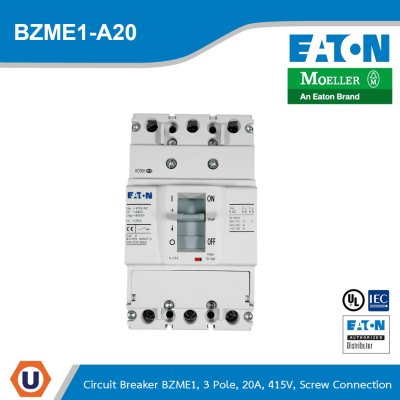 EATON Moeller Series Circuit Breaker BZME1, 3P 20A 415V Screw Connection | BZME1-A20