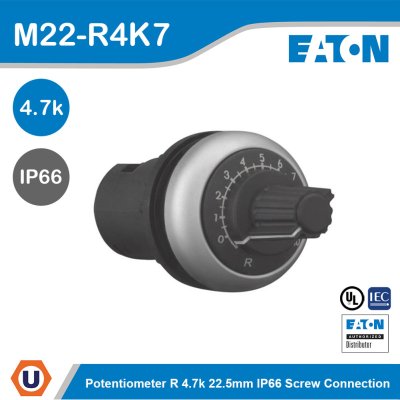 Eaton Potentiometer ค่าความต้านทาน 4.7k 22.5mm IP66 | M22-R4K7
