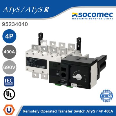 Socomec Remotely Operated Transfer Switch ATyS r 4P 400A | 95234040