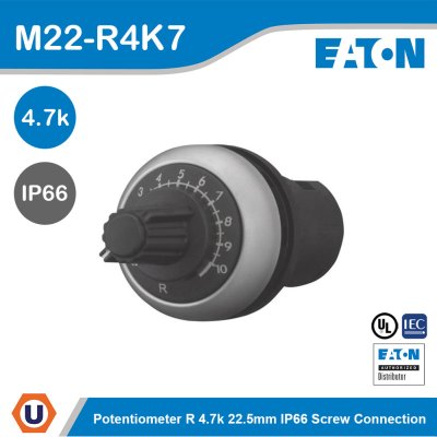 Eaton Potentiometer ค่าความต้านทาน 4.7k 22.5mm IP66 | M22-R4K7