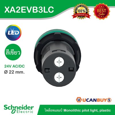 Schneider Electric Pilot Lamp ไพลอตแลมป์ LED ขนาด 22 mm สีเขียว 24 V AC/DC | XA2EVB3LC