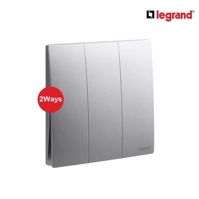 Legrand สวิตช์สองทาง 3 ช่อง สีเทาดำ 3G 2Ways Switch 16A รุ่นมาเรียเซนต์ | Mallia Senses | 281005DS