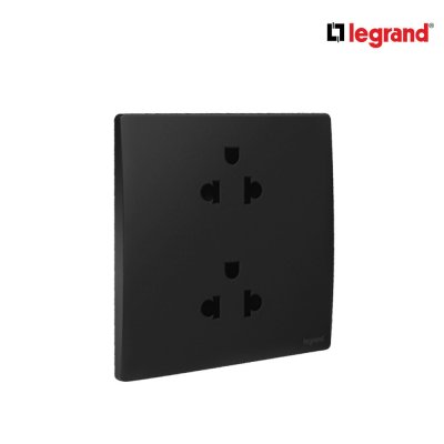 แพ็ค4 | Legrand ชุดเต้ารับคู่ 3 ขา มีม่านนิรภัย สีดำ รุ่นมาเรียเซนต์ | Mallia Senses | 281104MB