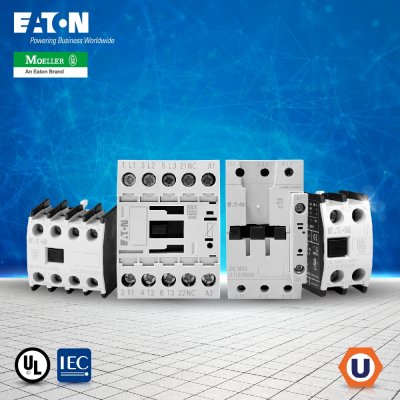 EATON Contactor,380 V 400 V 265 kW, 2 N/0, 2 NC,RA 110 - 250 V 40- 60 Hz Operation,Screw Connection | DILM500/22(RA250)