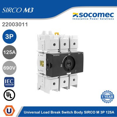 Socomec Universal Load Break Switch Body SIRCO M 3P 125A | 22003011