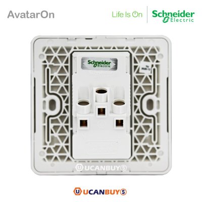 Schneider Electric เต้ารับคู่มีกราวด์ มีม่านนิรภัย ปลั๊กไฟ Socket สีดำ รุ่น AvatarOn E - E83426UES2_DG