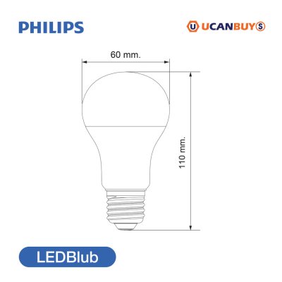 PHILIPS หลอดไฟ LED Bulb 12W ขั้วE27 แสงคูลเดย์ไลท์  6500K 230V | 929003008537