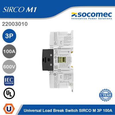 Socomec Universal Load Break Switch Body SIRCO M 3P 100A | 22003010