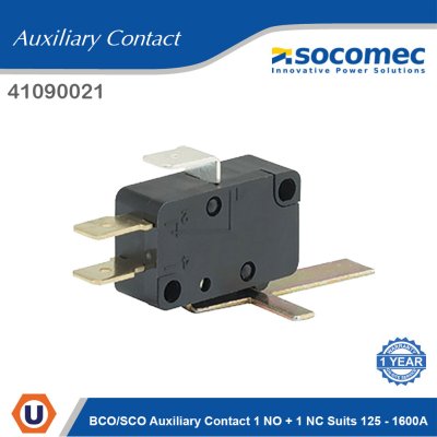 Socomec BCO/SCO Auxiliary Contact 1 NO + 1 NC Suits 125 - 1600A | 41090021