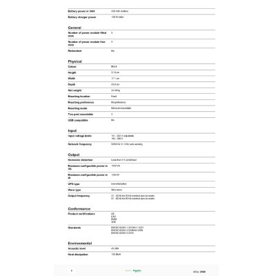 Schneider Electric เครื่องสำรองไฟ APC Smart-UPS, Line Interactive, 1500VA, Tower, 230V, 8x | SMT1500I