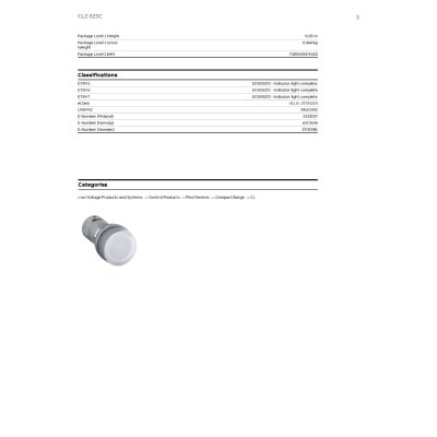 ABB Pilot lamp (with LED) ไฟเลี้ยง 230 VAC Clear | 1SFA619403R5238 | CL2-523C