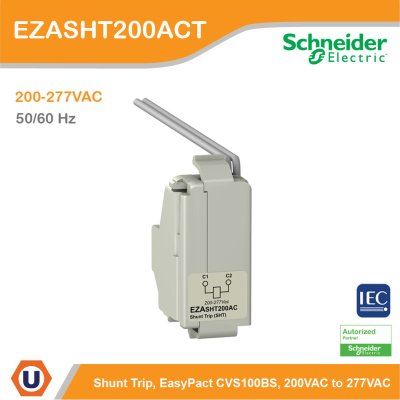 Schneider Electric shunt trip SHT, EasyPact CVS100BS, 200 VAC to 277VAC 50/60 Hz | EZASHT200ACT
