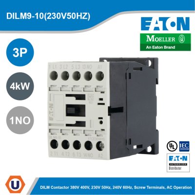 EATON Moeller Series DILM Contactor 3P 4kW 1NO 230V 50Hz, 240V 60Hz | DILM9-10(230V50HZ)