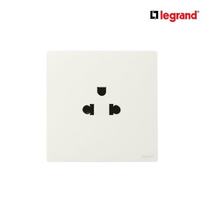 Legrand เต้ารับเดี่ยว 3 ขา มีกราวด์ สีขาว 1G EURO-US 16A 2P+Earth Socket | Mallia Senses | 281103MW
