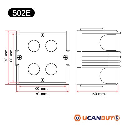BTicino บล๊อกพลาสติกแบบฝัง 2ช่อง สีเหลือง Flush Mounted Plastic Box For Masonry 2 Module Yellow Color | 502E