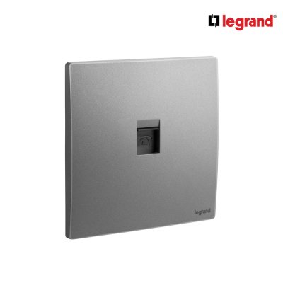 Legrand เต้ารับโทรศัพท์ RJ11 แบบ 1 ช่อง สีเทาดำ RJ11 Telephone Socket | Mallia Senses | 281160DS