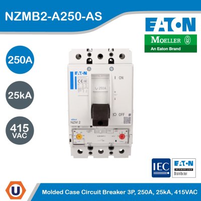 EATON Molded Case Circuit-Breaker (MCCB) 3P 250A 25kA 415VAC | NZMB2-A250-AS