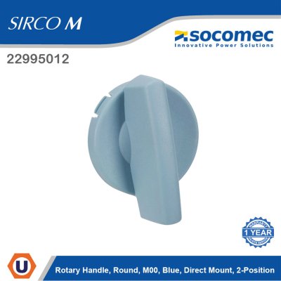 Socomec Rotary Handle Round M00 Type Blue Direct Mount 2-Position | 22995012