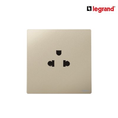 Legrand เต้ารับเดี่ยว 3 ขา มีกราวด์ สีแชมเปญ 1G EURO-US 16A 2P+Earth Socket | Mallia Senses | 281103CH