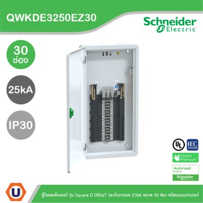 Schneider ตู้โหลดเซ็นเตอร์ รุ่นSquare D DBSeT รองรับกระแส 250A ขนาด30ช่อง | QWKDE3250EZ30