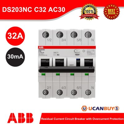 ABB DS203NC C32 AC30 Residual Current Circuit Breaker with Overcurrent Protection - 2CSR256040R1324